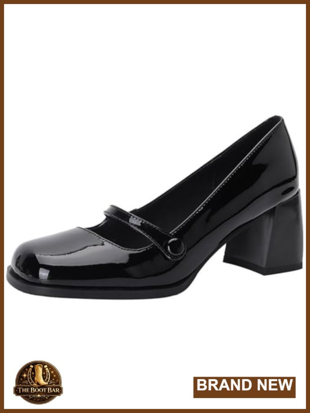 Women's Synthetic Leather Mary Jane Chunky Heel Square Toe Oxfords